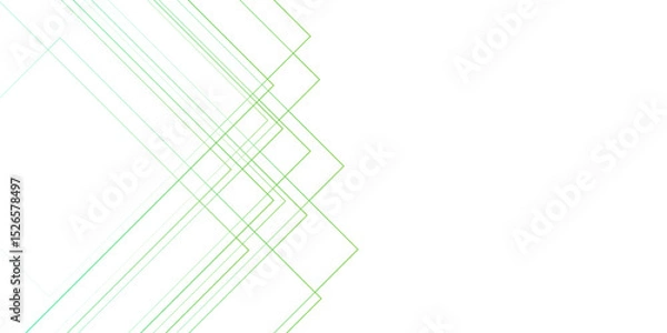 Fototapeta Abstract minimalist background design featuring overlapping translucent squares. Squares are composed of thin green and cyan lines with soft transparency, creating a layered, geometric effect.