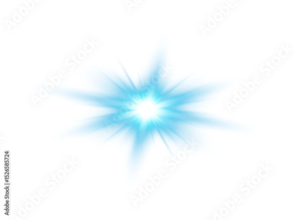 Obraz Sun Energy Flash. Vibrant Blue Light Burst Effect for Abstract and Magical Designs