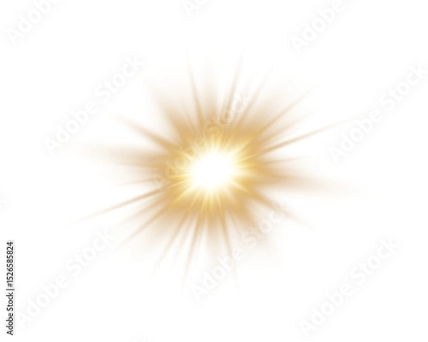 Fototapeta Sun Energy Flash. Vibrant Golden Light Burst Effect for Abstract and Magical Designs