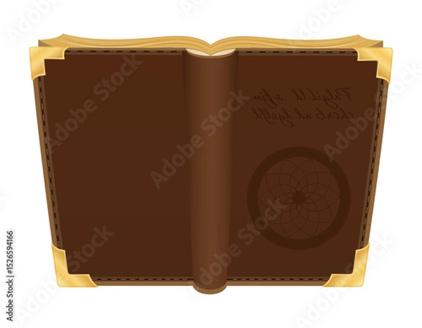 Fototapeta ancient fantasy magic sorcerer wizard witcher elderly man with beard in hat and cape cartoon vector illustration isolated on white background