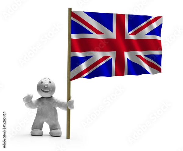 Obraz Großbritannien Flagge mit Figur