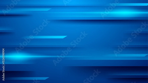 Obraz Blue light abstract futuristic background with horizontal lines