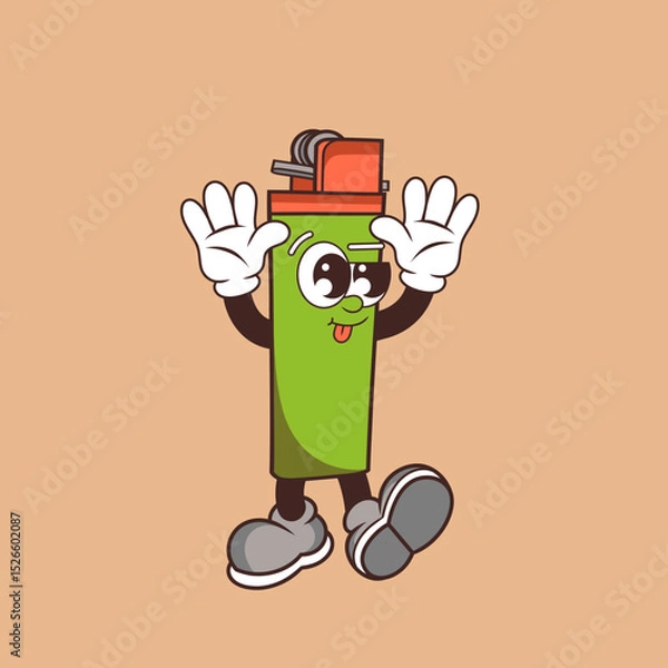 Fototapeta Retro character design from cute lighter
