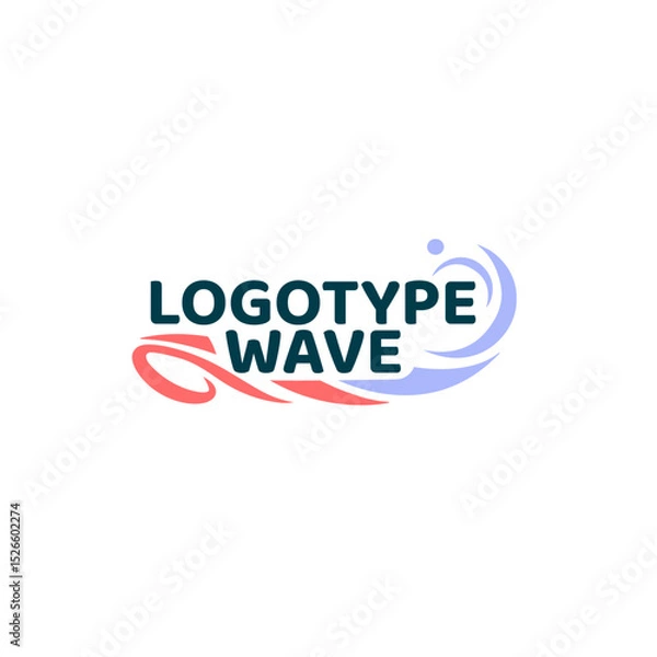 Fototapeta Logo in the form of a stylised wave in vector.