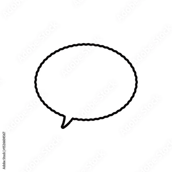 Obraz ざらざら線のシンプルな楕円形吹き出し_左向き単品
