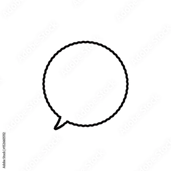 Obraz ざらざら線のシンプルな丸形吹き出し_左向き単品