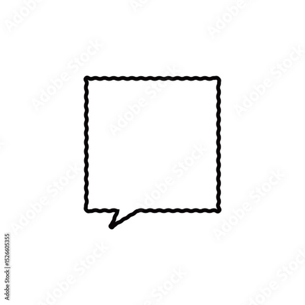 Obraz ざらざら線のシンプルな正方形吹き出し_左向き単品