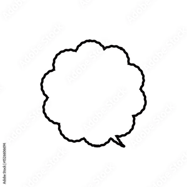 Obraz ざらざら線のシンプルなもこもこ吹き出し_右向き単品