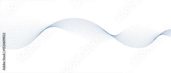 Fototapeta Abstract wave lines in blue gradient on minimalist background. Futuristic and dynamic look, perfect for tech, digital, and modern design projects.