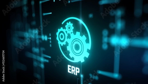 Fototapeta Erp System Integration Digital Technology Concept