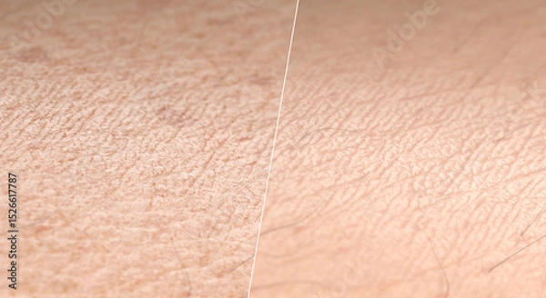 Fototapeta Skin surface young and old aging comparison macro