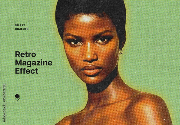 Obraz Retro Magazine Photo Effect Mockup