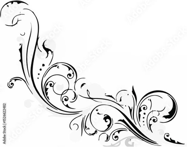 Obraz Corner floral ornament.eps