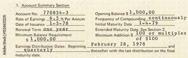Fototapeta Macro close up of a vintage passbook savings book background