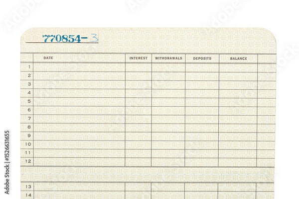 Fototapeta Macro close up of a vintage passbook savings book background