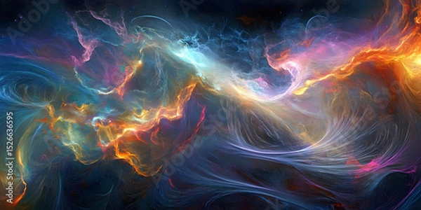 Obraz Abstract Colorful Nebula, ai generated.