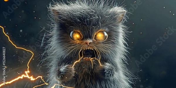 Obraz Angry Fluffy Creature, ai, generated.