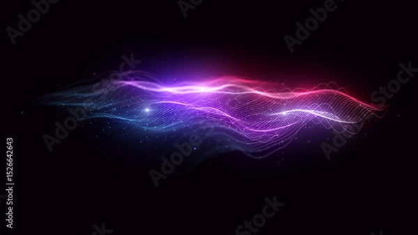 Fototapeta Radiant Tech Mesh Background/ Illustration of a colorful and radiant technology mesh background