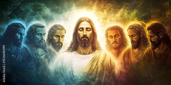 Obraz jesus christ and his  disciples, ai generated.