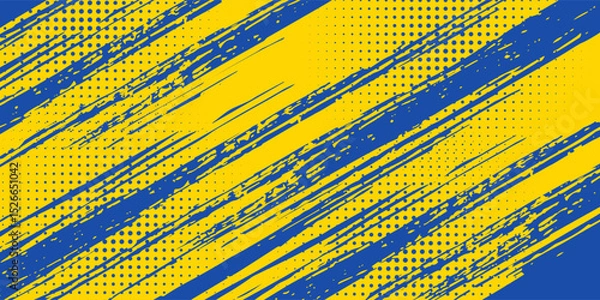 Fototapeta Halftone dots red and blue color pattern gradient grunge texture background. Dot pop art comic sport style vector illustration. grunge vector dots . eps 10