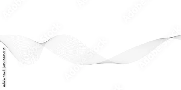 Fototapeta Abstract Gray wavy business and banner curve line background. Digital future technology concept. Line art striped graphic template, banner background. Vector illustration.