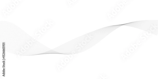 Fototapeta Abstract Gray wavy business and banner curve line background. Digital future technology concept. Line art striped graphic template, banner background. Vector illustration.