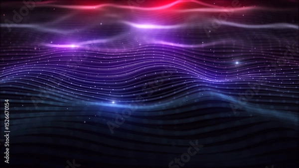 Fototapeta Colorful Digital Mesh Background/ Illustration of a colorful and radiant technology mesh background