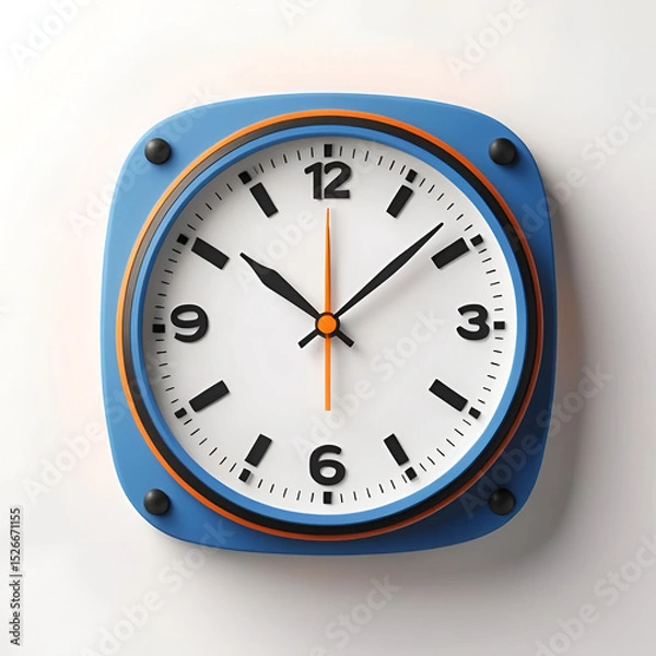 Obraz Modern Blue and Orange Wall Clock