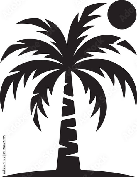 Obraz Isolated black plam tree icon Vector, black plam tree Silhouette,black plam tree icon