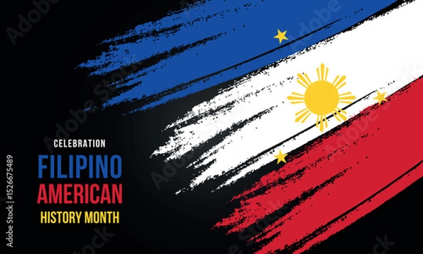 Obraz Filipino American History Month, filipino flag, flipino color patterns, realistic vector illustration 
Celebration
