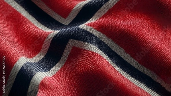 Fototapeta Displaying the flag of Norway in silk to celebrate Independence Day with elegance and pride