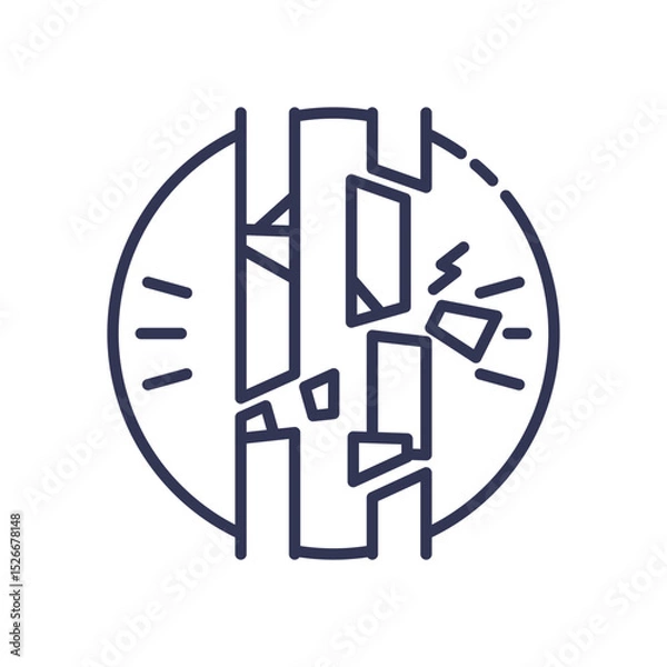 Fototapeta Abstract lines and shapes symbolize disrupted communication.