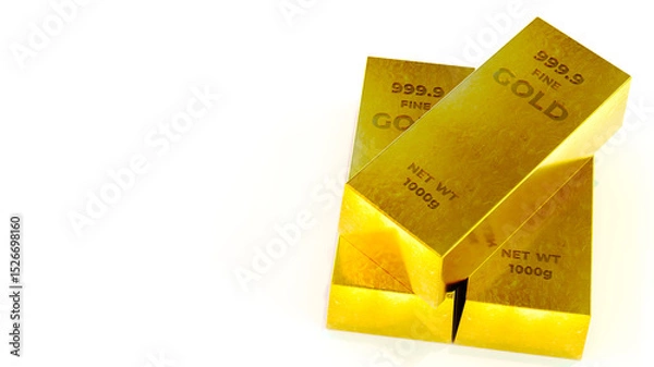 Obraz Stack Of Gold Bars, financial concept