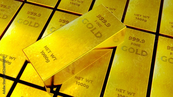 Obraz Stack Of Gold Bars, financial concept