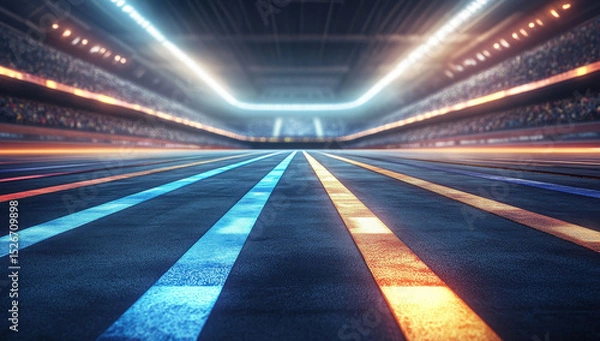 Obraz Electric Racing Track at Night