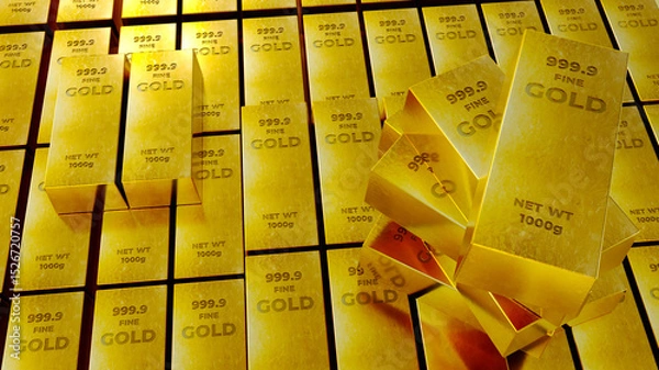 Obraz Stack Of Gold Bars , financial concept