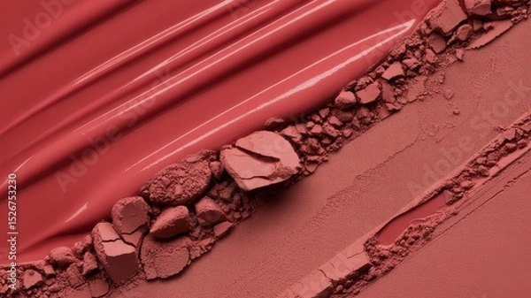 Obraz Smooth and cracked red makeup texture
