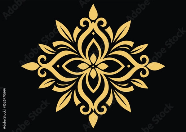 Obraz Abstract vintage floral seamless pattern vector ornament with swirling leaf and curve shapes.