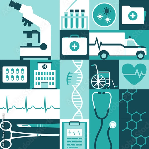Fototapeta Medical services and healthcare geometric pattern