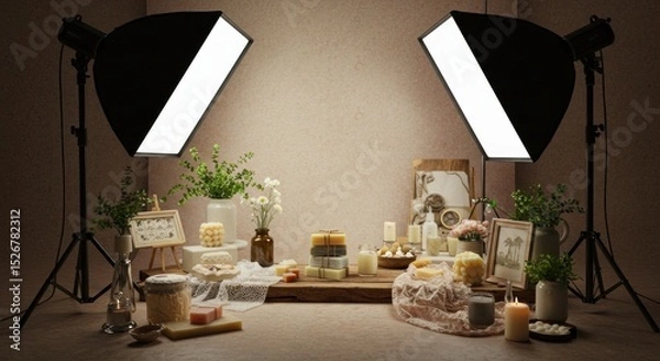 Fototapeta Studio lighting setup for photography