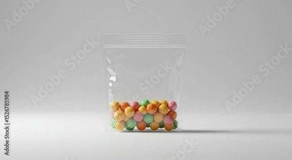 Fototapeta Transparent container with assorted objects
