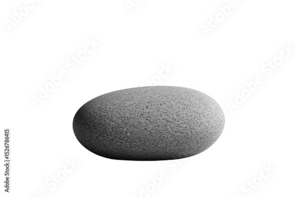 Fototapeta Single, smooth, gray stone isolated on a transparent background. background removed