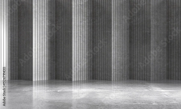 Fototapeta empty room with concrete walls and floor  3d