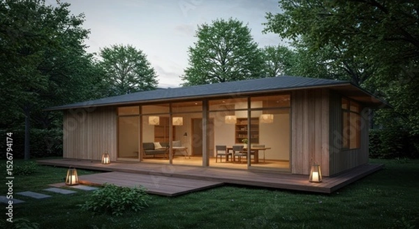 Fototapeta Wooden structure in natural setting