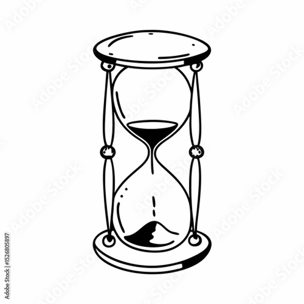 Fototapeta Elegant Hourglass Illustration Time, Mortality, and the Passage of Moments