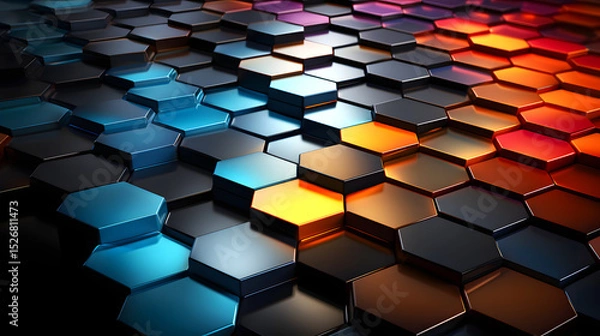 Obraz Colorful hexagonal patterns create a striking visual texture in modern abstract design