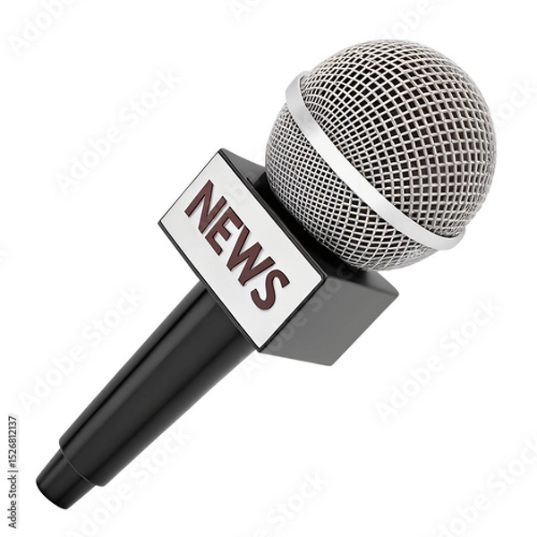 Obraz Dynamic Microphone Isolated on White Background