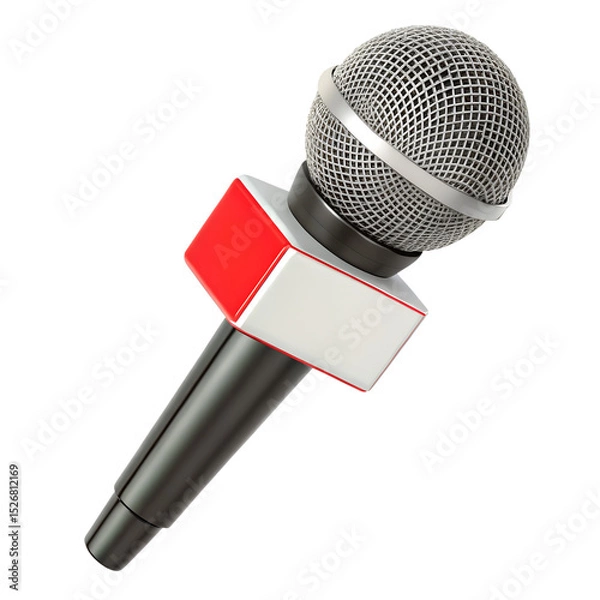Obraz Dynamic Microphone Isolated on White Background
