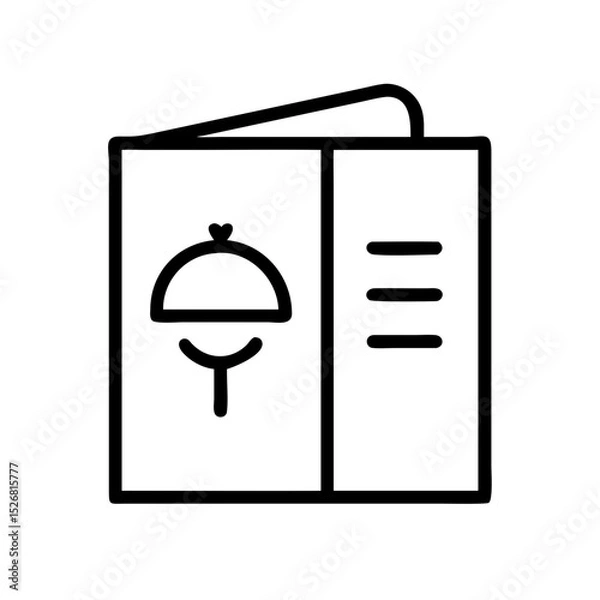 Fototapeta Menu icon illustration featuring a cloche for dining and restaurant concepts