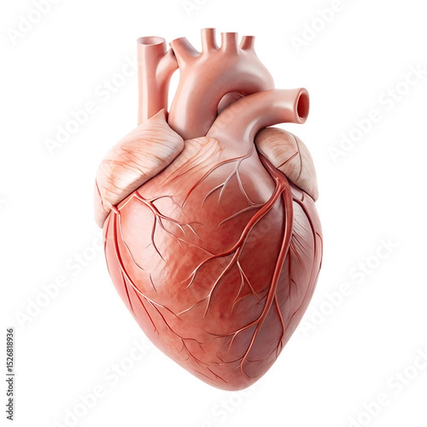 Obraz Realistic isolated image of a human heart on white background